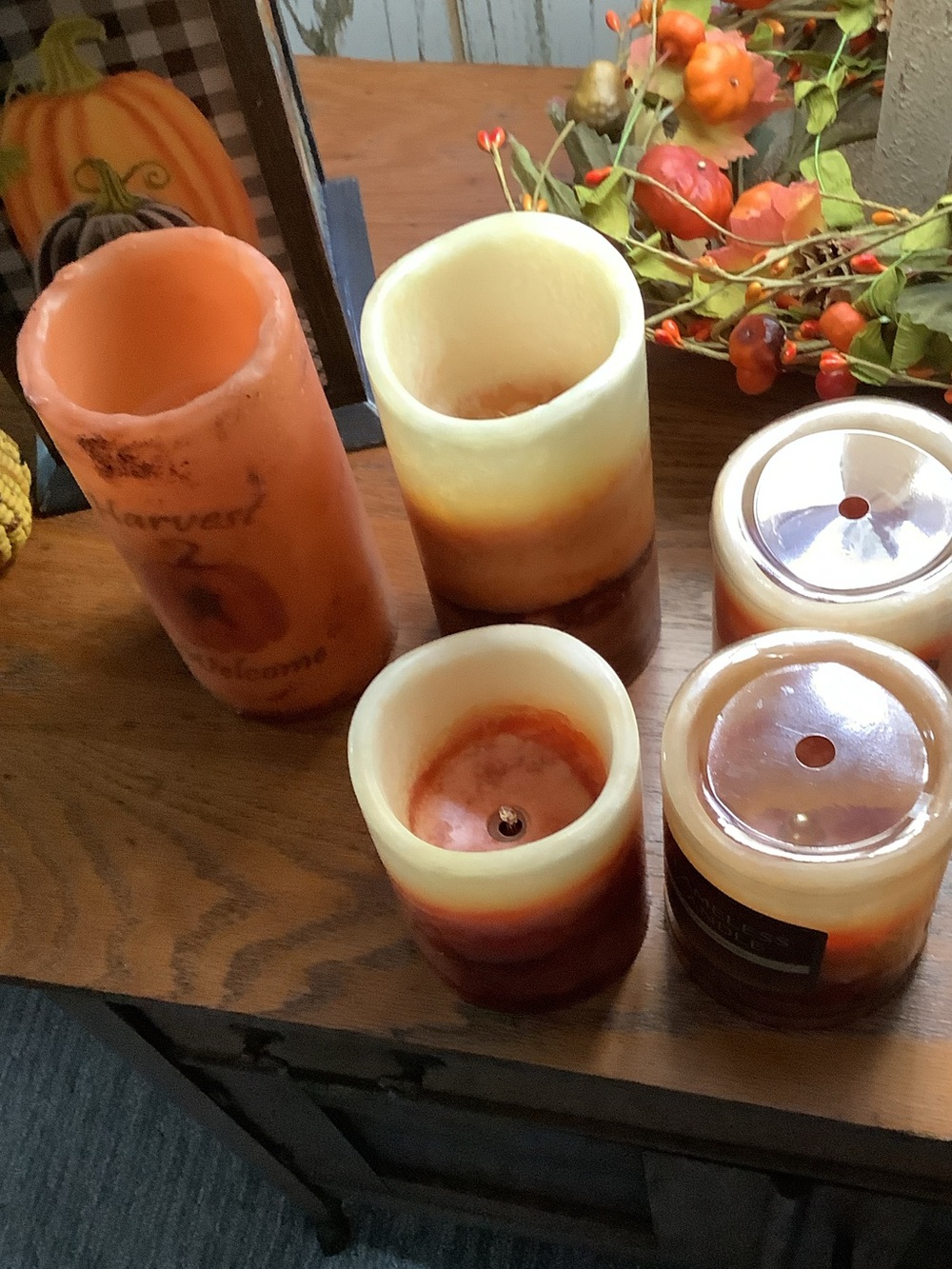 Wax LED  Candle Set on Timers  - Orange Gradient 2 Are New